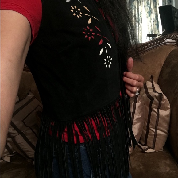 Sold! 🎈bebe | boho festival Suede leather Fringe Vest - Picture 8 of 8